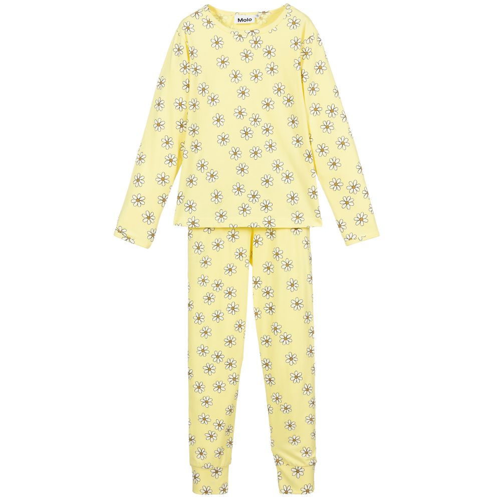 Molo - Gelber Pyjama mit Gänseblümchenmuster | Childrensalon
