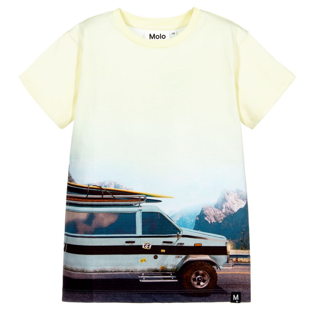 Molo - T-shirt jaune en coton bio | Childrensalon