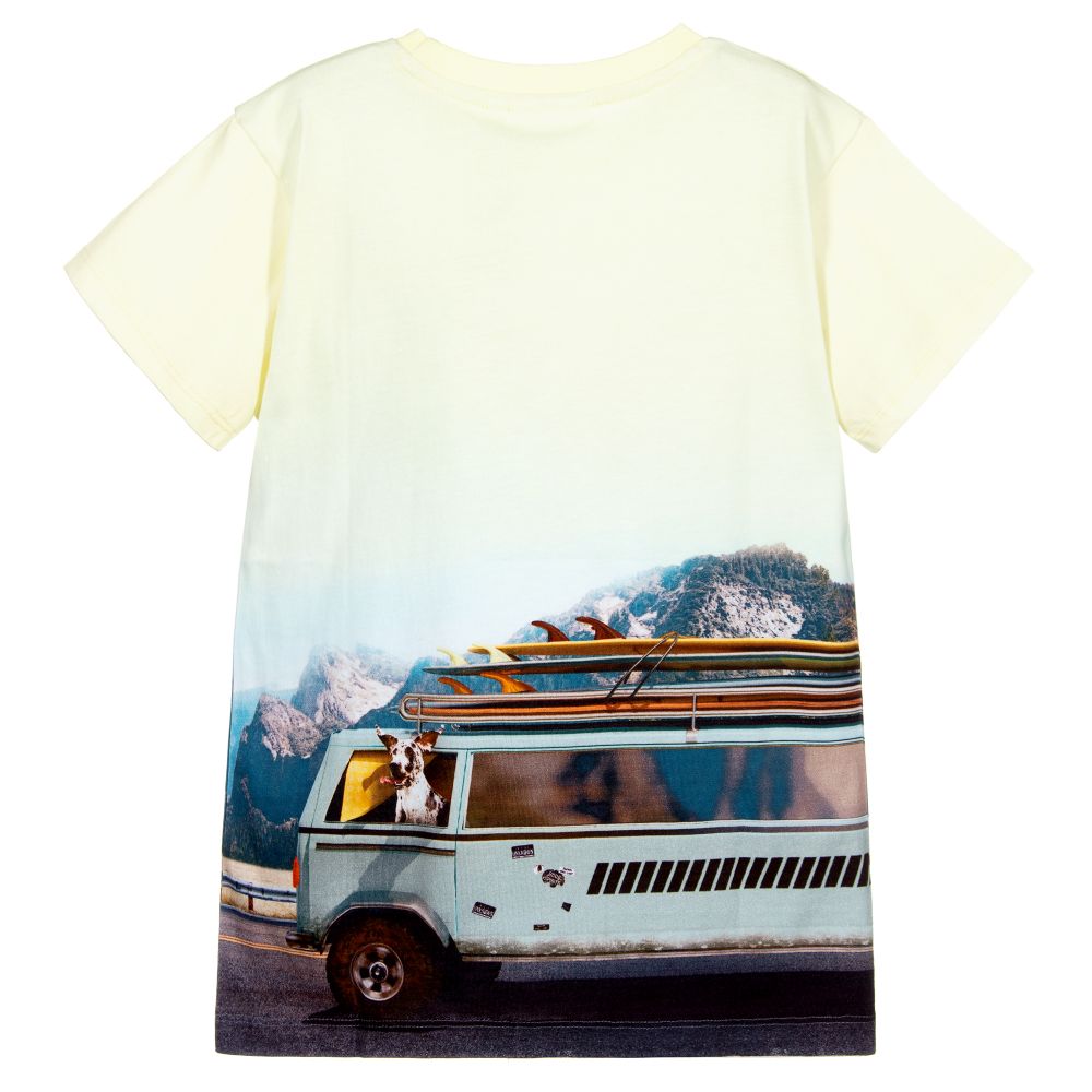 Molo-Yellow Organic Cotton T-shirt | Childrensalon Outlet