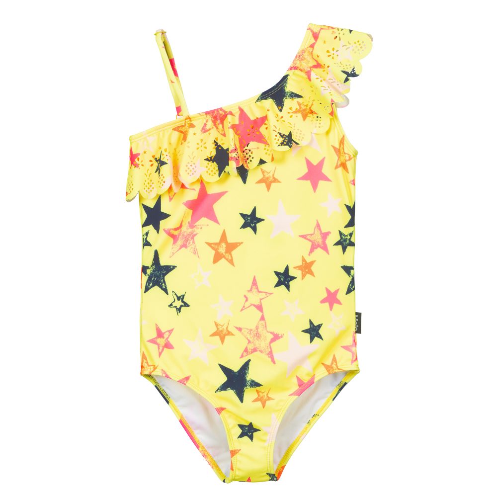 Molo - Yellow Ruffle Swimsuit (UPF50+) | Childrensalon