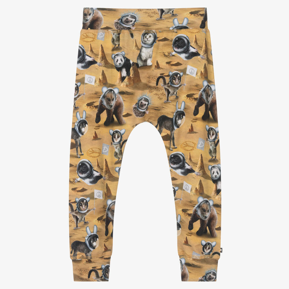 Molo - Yellow Space Animal Joggers | Childrensalon