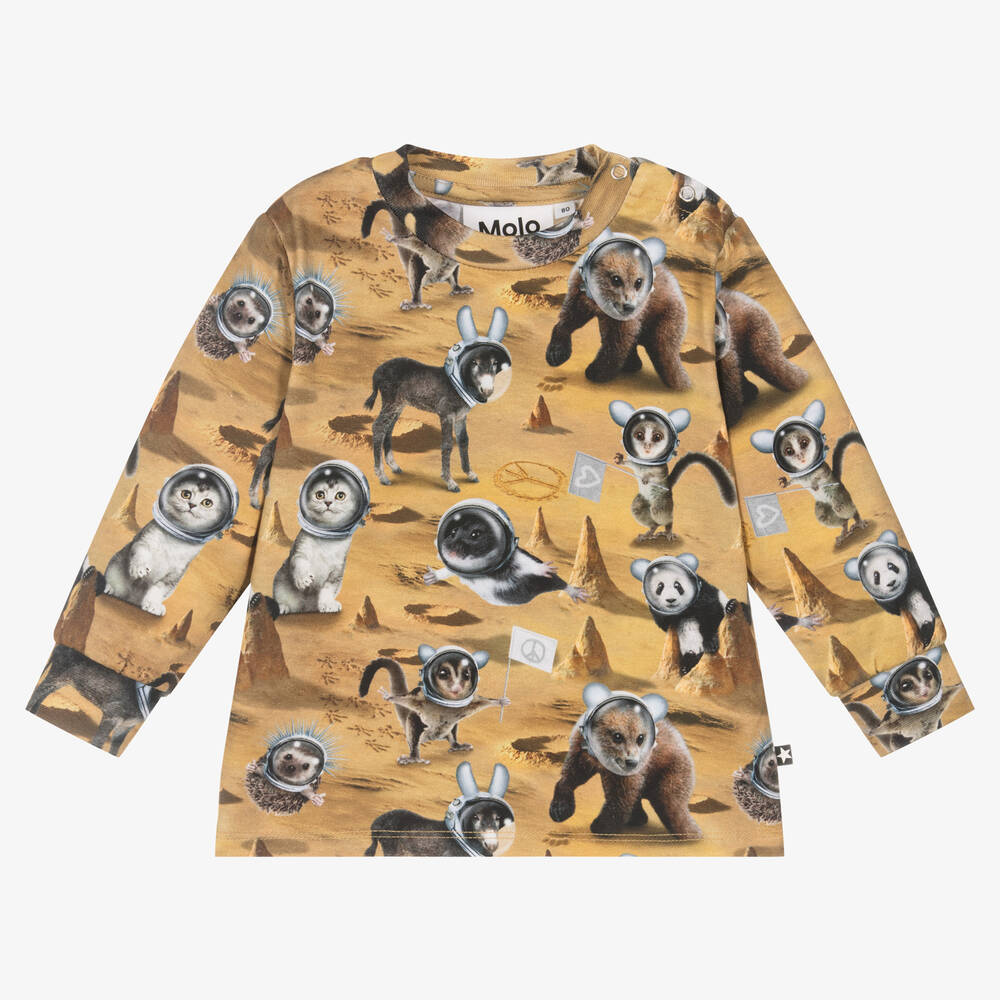 Molo - Yellow Space Animal Top | Childrensalon