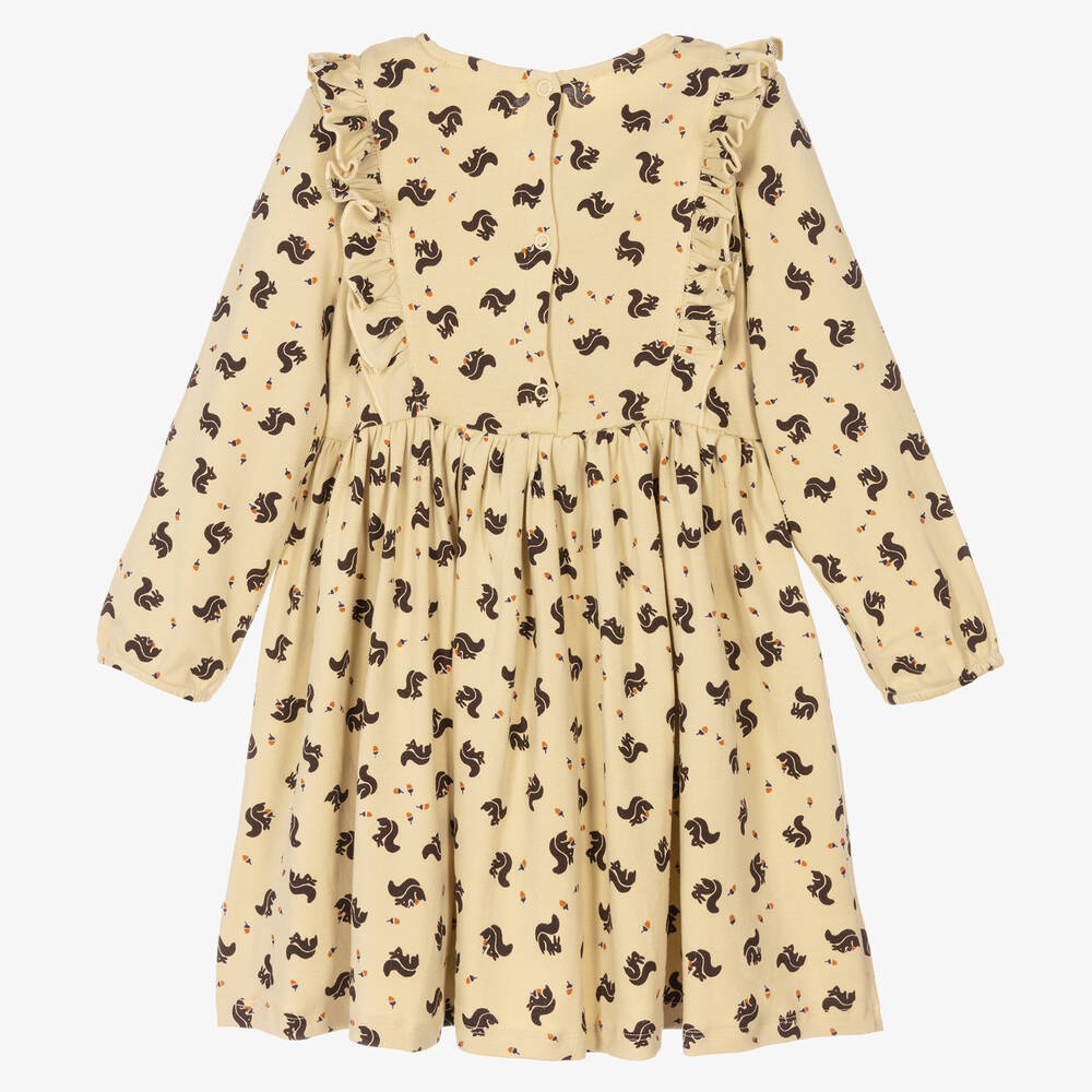 Molo-فستان أطفال قطن عضوي جيرسي لون أصفر | Childrensalon Outlet