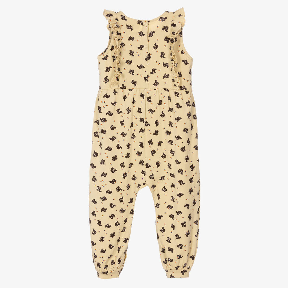 Molo-Желтый хлопковый комбинезон с белками | Childrensalon Outlet