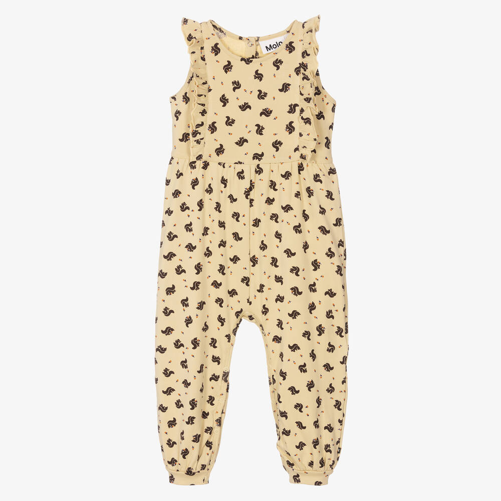 Molo - Gelber Eichhörnchen-Baumwoll-Jumpsuit | Childrensalon