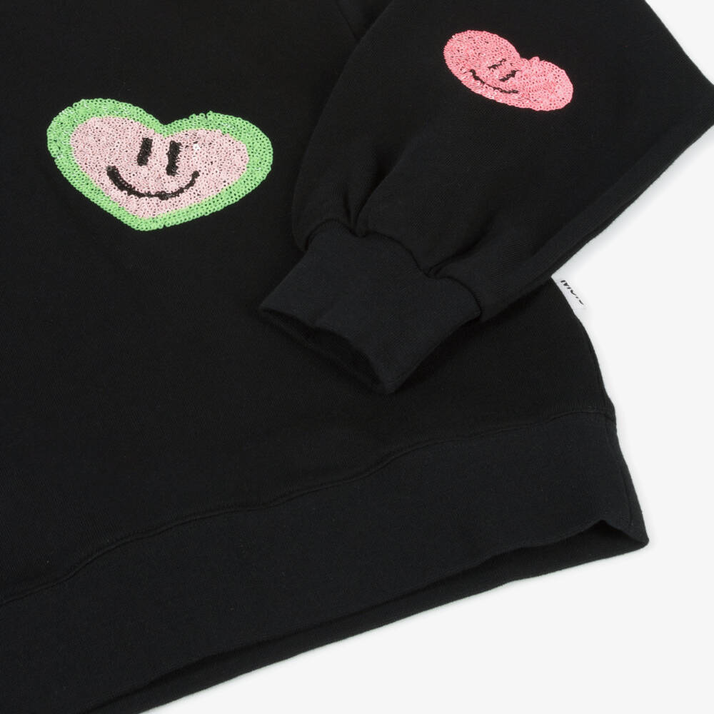 Molo-Свитер с блестящим сердцем для девочек в угольном цвете | Childrensalon Outlet