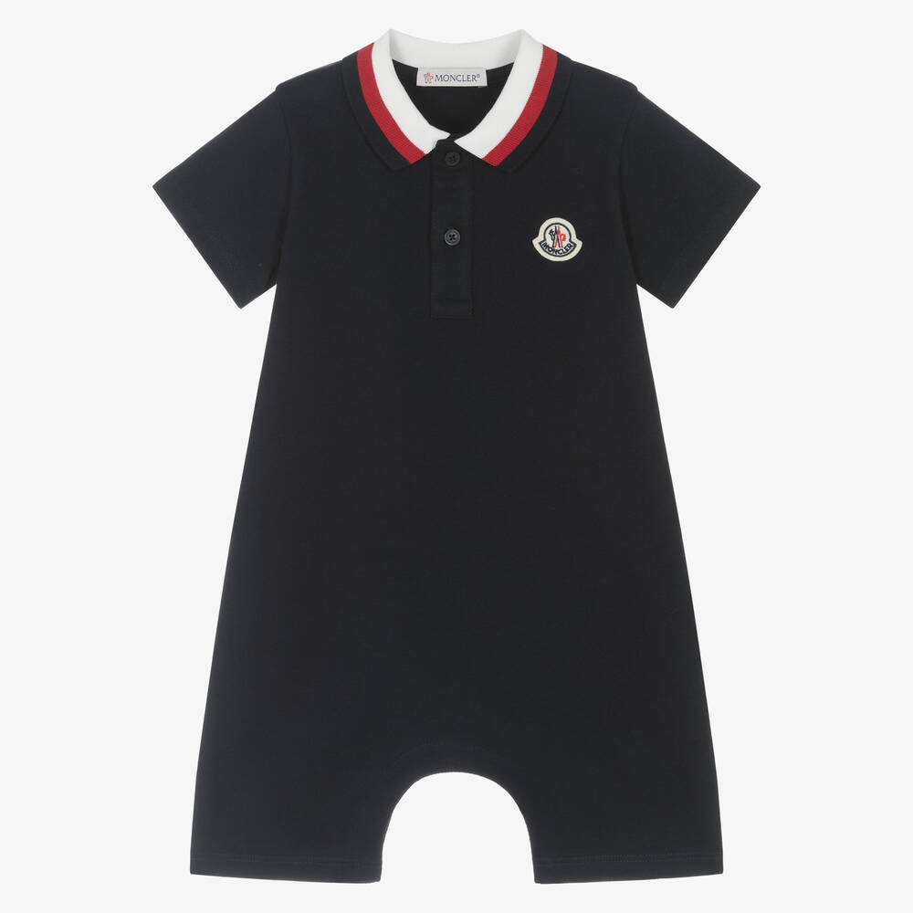 Moncler Enfant-Baby Boys Navy Blue Cotton Shortie | Childrensalon Outlet