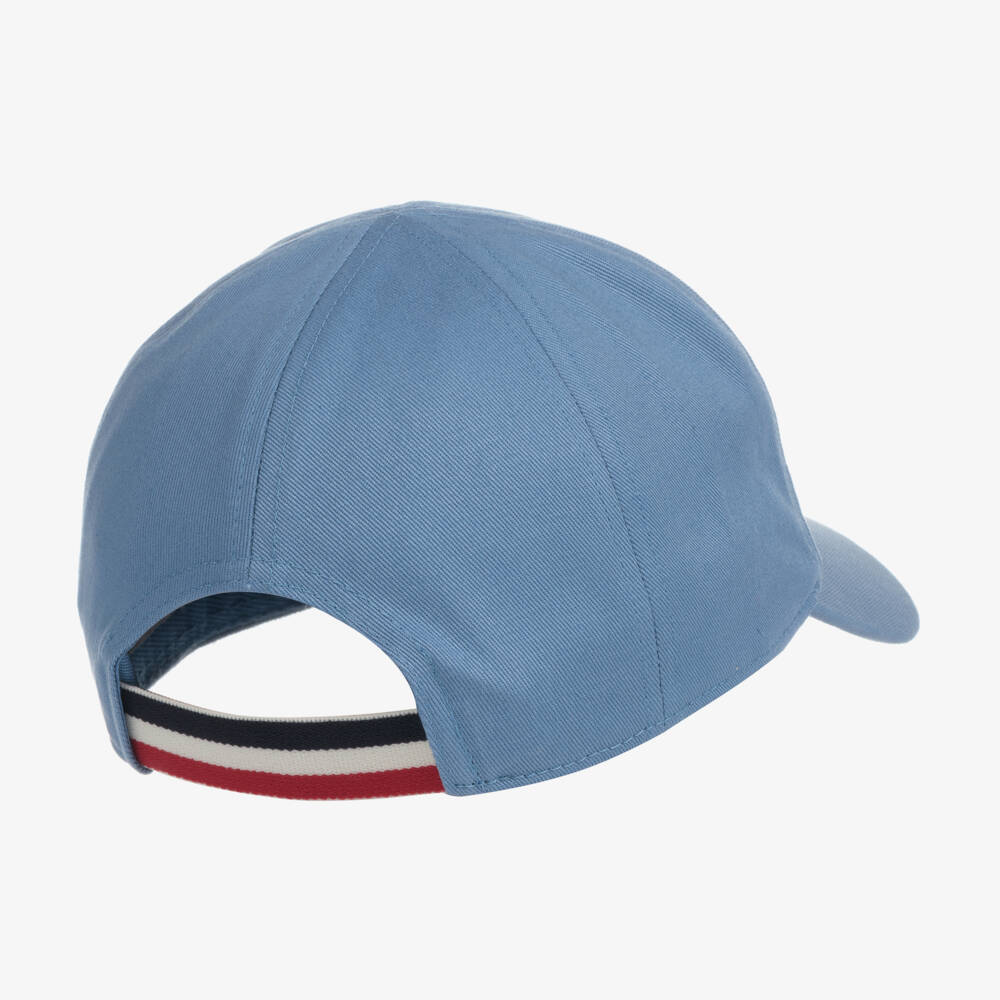 Moncler Enfant-Blue Cotton Logo Baseball Cap | Childrensalon Outlet