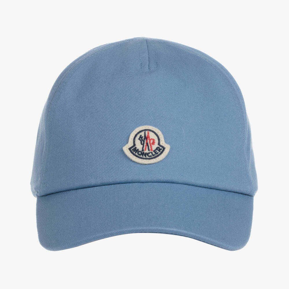 Moncler Enfant-Blue Cotton Logo Baseball Cap | Childrensalon Outlet
