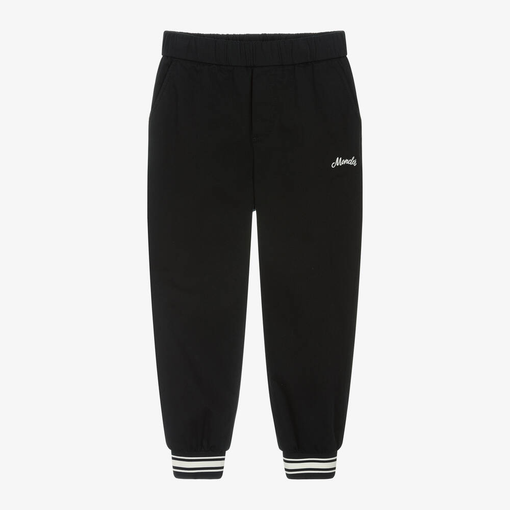 Moncler Enfant-Boys Black Cotton Twill Trousers | Childrensalon Outlet