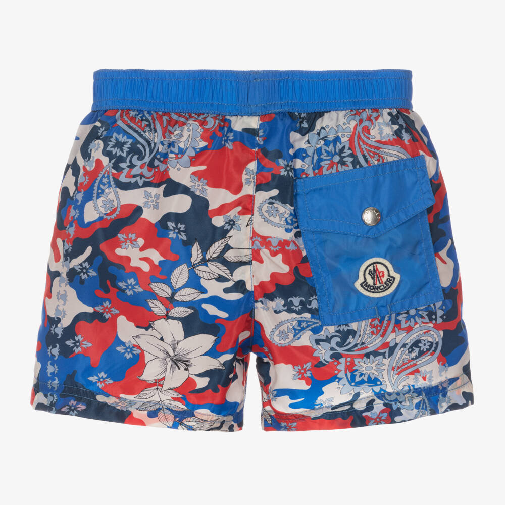 Moncler Enfant-شورت سباحة أزرق مموه للأولاد | Childrensalon Outlet