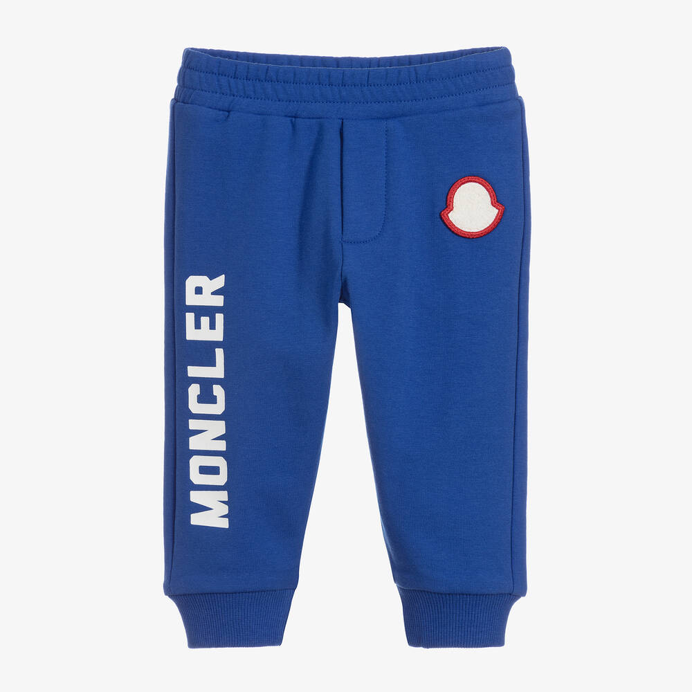 Moncler Enfant - Boys Blue Cotton Joggers | Childrensalon