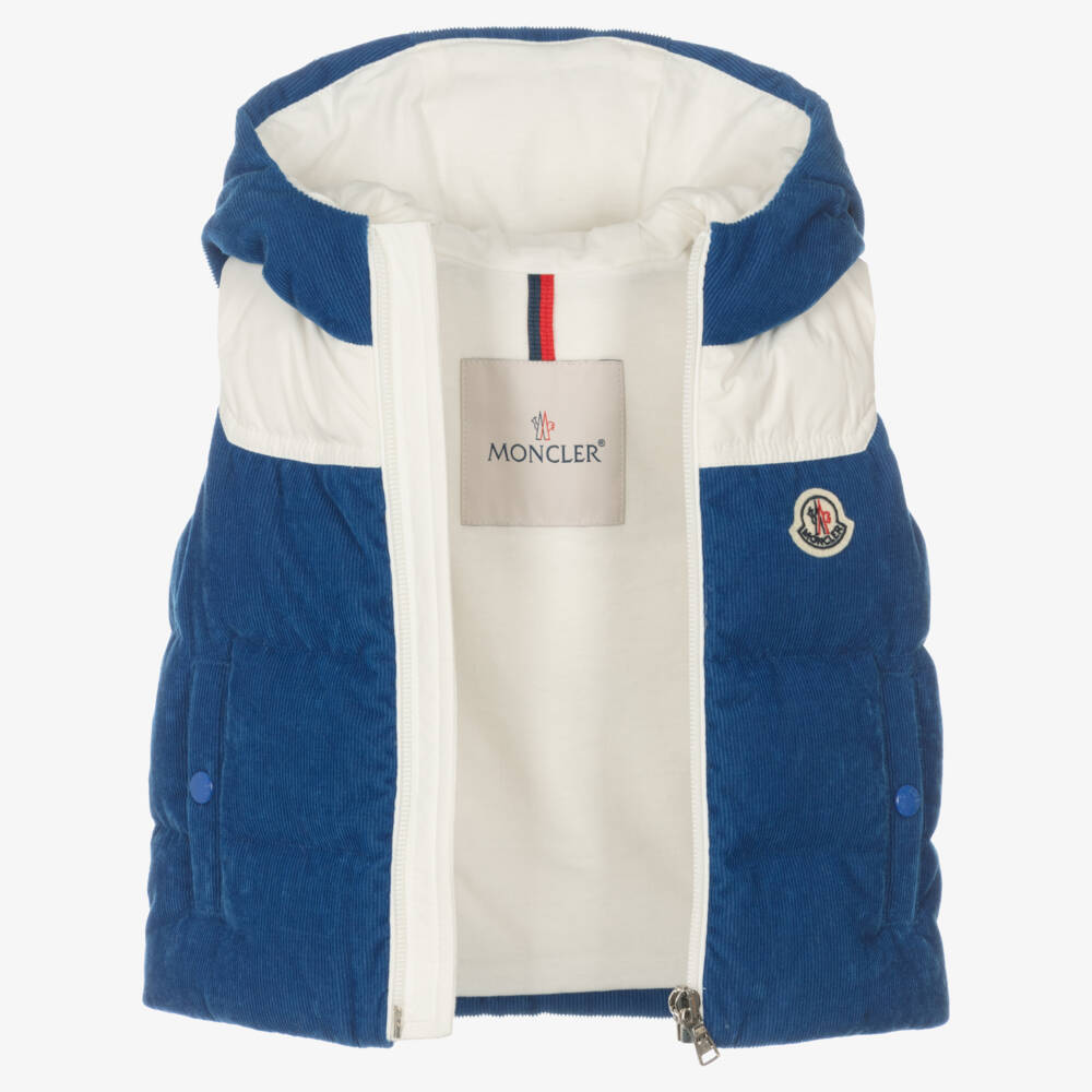 Moncler Enfant-سترة بويفر زرقاء بغطاء للرأس للأولاد | Childrensalon Outlet