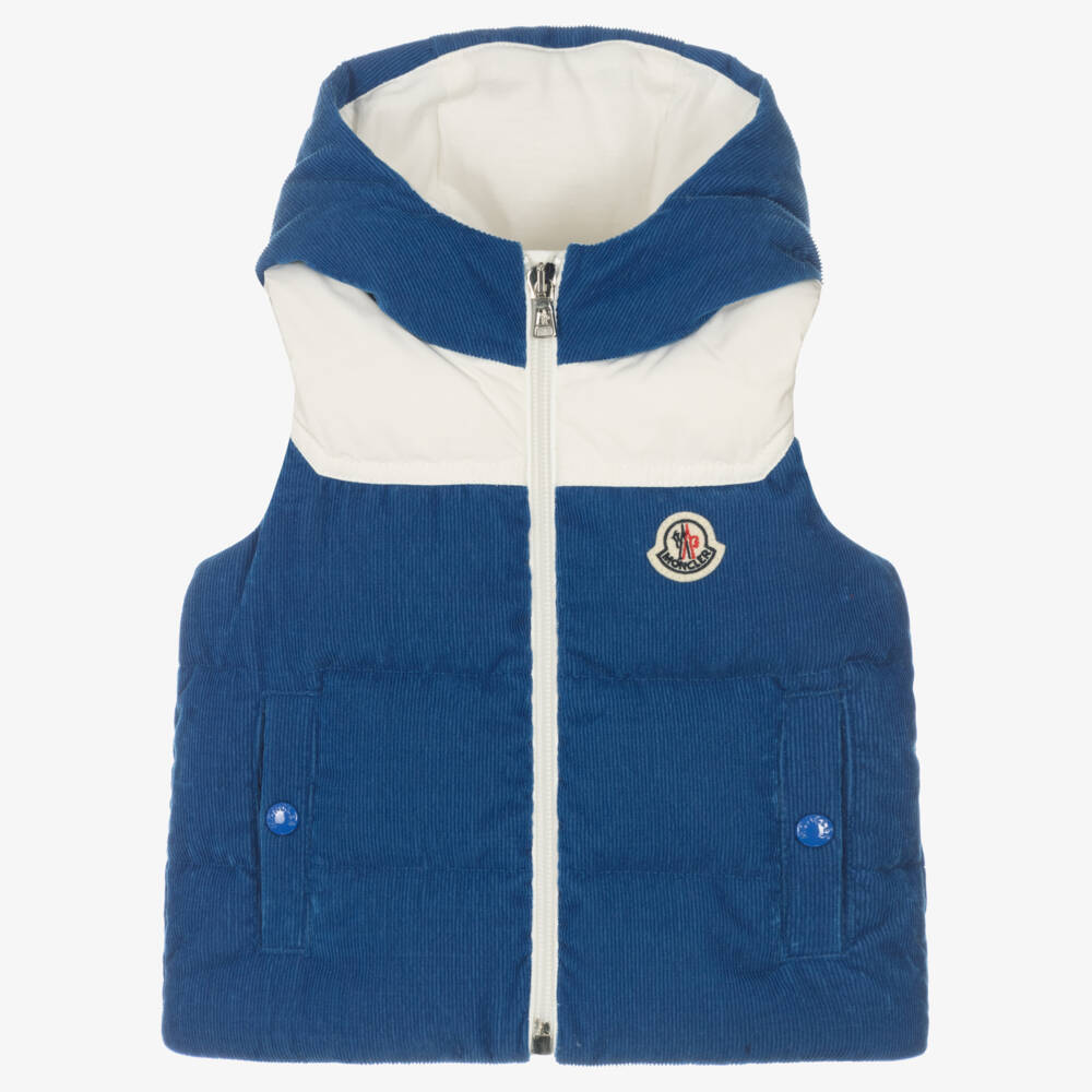 Moncler Enfant-سترة بويفر زرقاء بغطاء للرأس للأولاد | Childrensalon Outlet