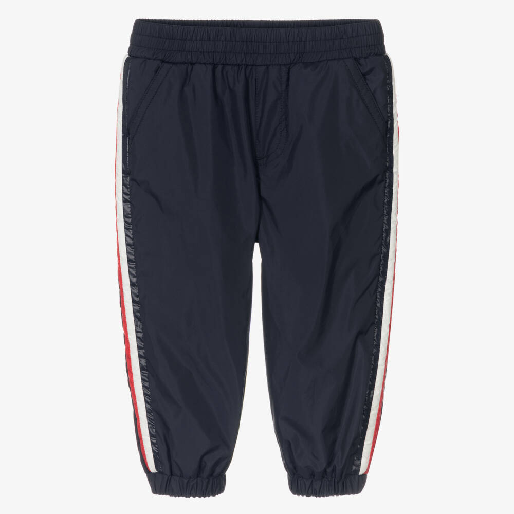 Moncler Enfant-بنطلون رياضي كلاسيكي أزرق داكن للأولاد | Childrensalon Outlet