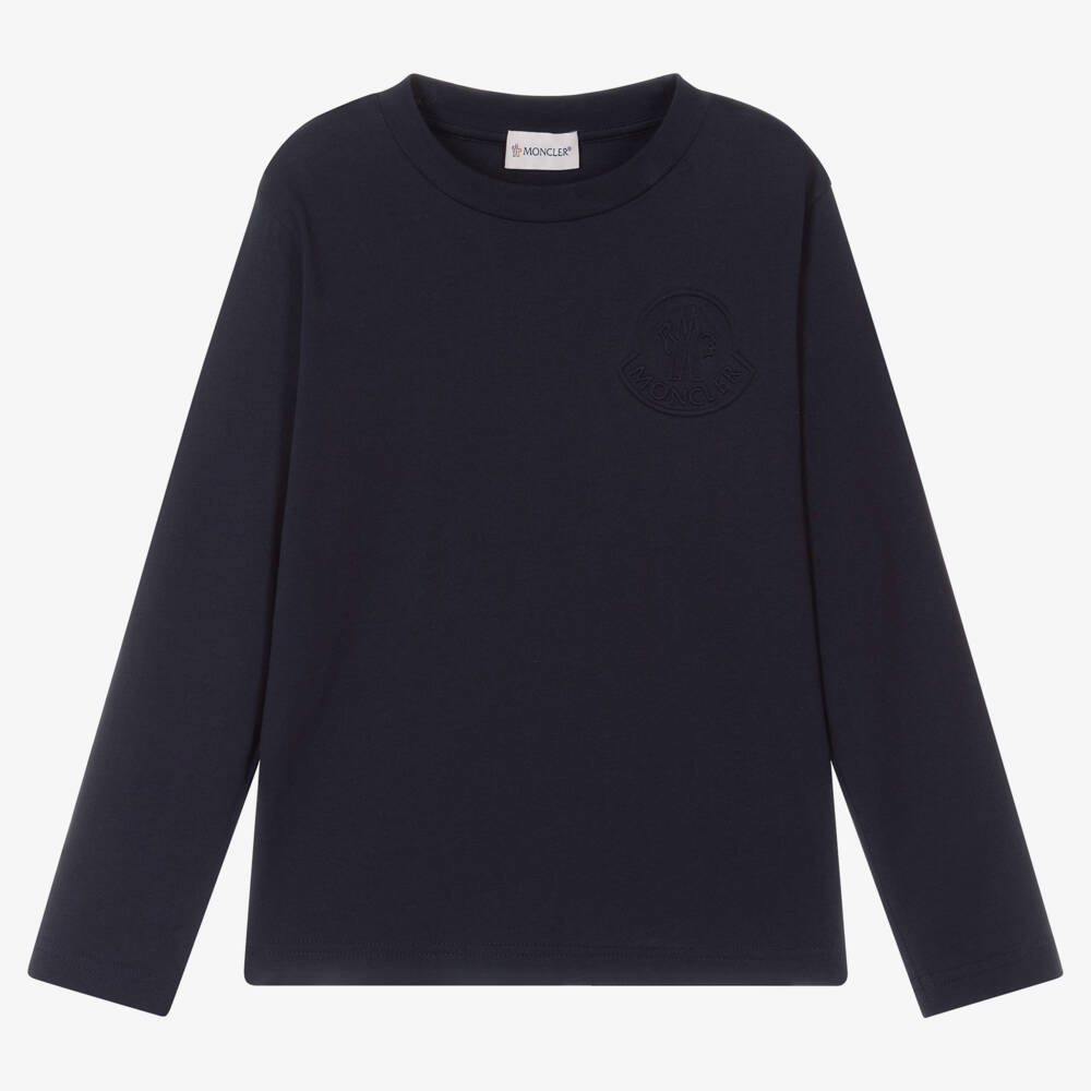 Moncler Enfant-قميص قطني أزرق داكن للأولاد | Childrensalon Outlet