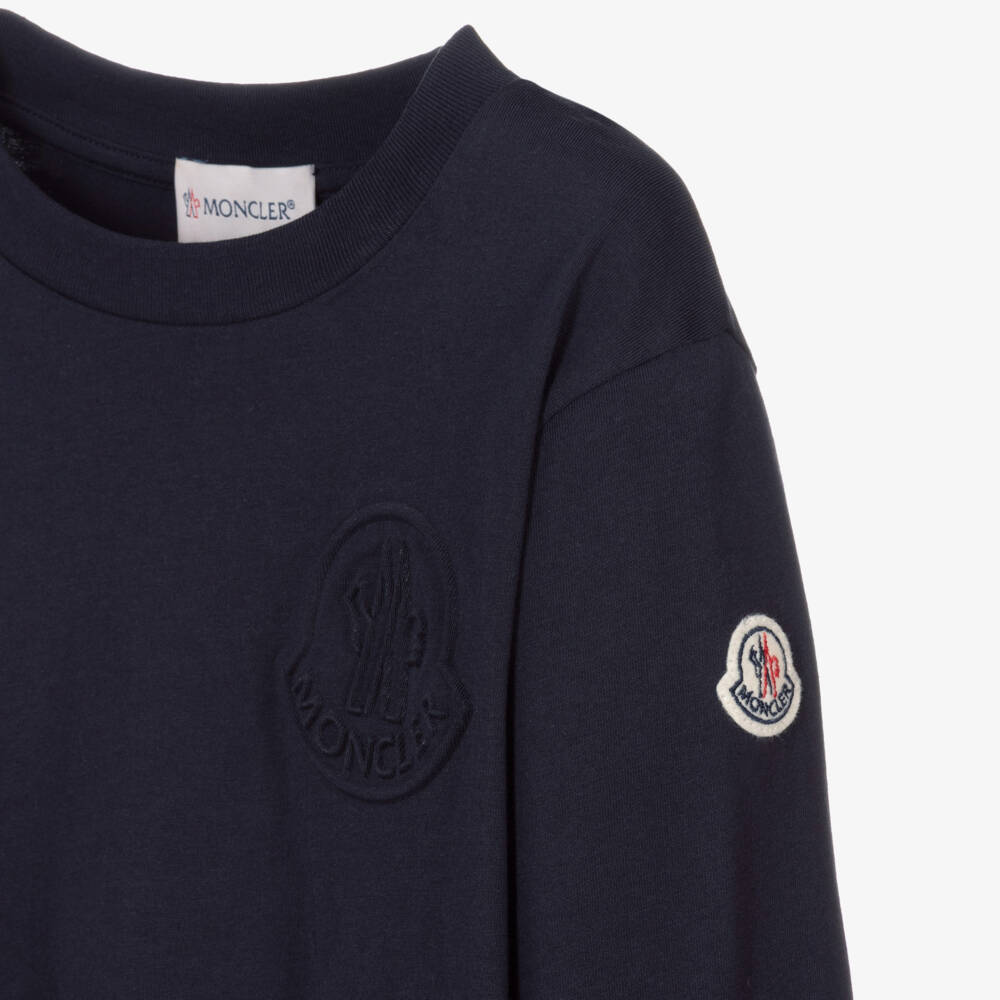 Moncler Enfant-قميص قطني أزرق داكن للأولاد | Childrensalon Outlet