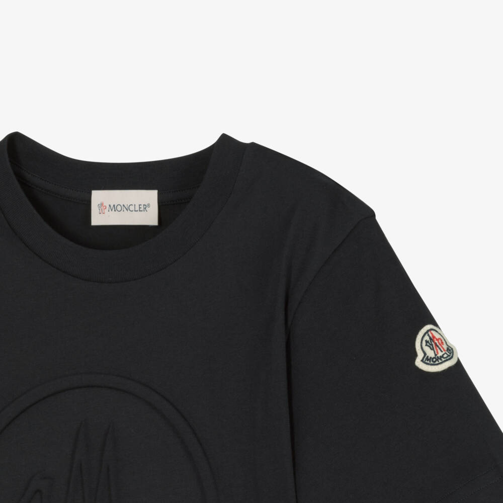 Moncler Enfant-تي شيرت قطني أزرق داكن للأولاد | Childrensalon Outlet