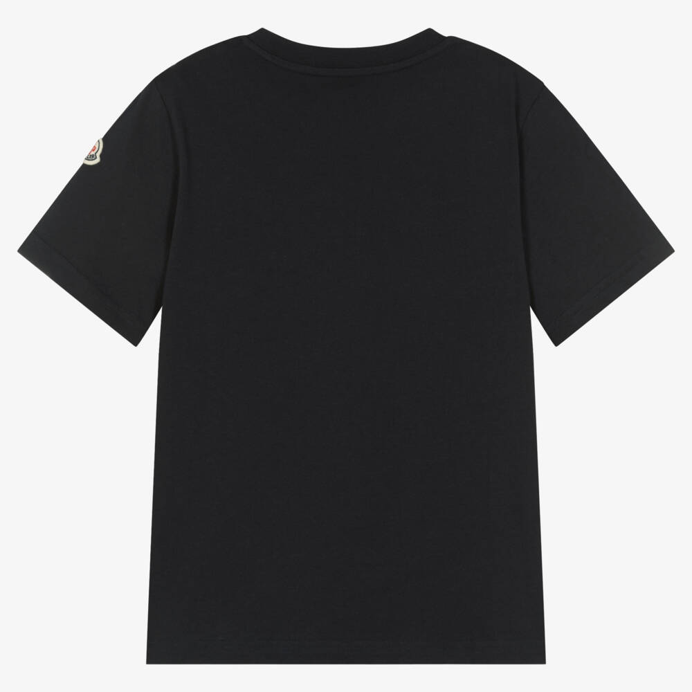 Moncler Enfant-تي شيرت قطني أزرق داكن للأولاد | Childrensalon Outlet