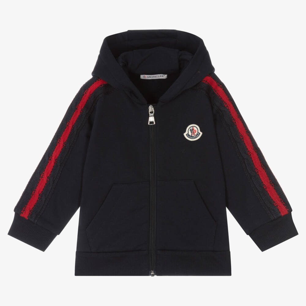 Moncler Enfant-Boys Deep Blue Knit Hoodie | Childrensalon Outlet