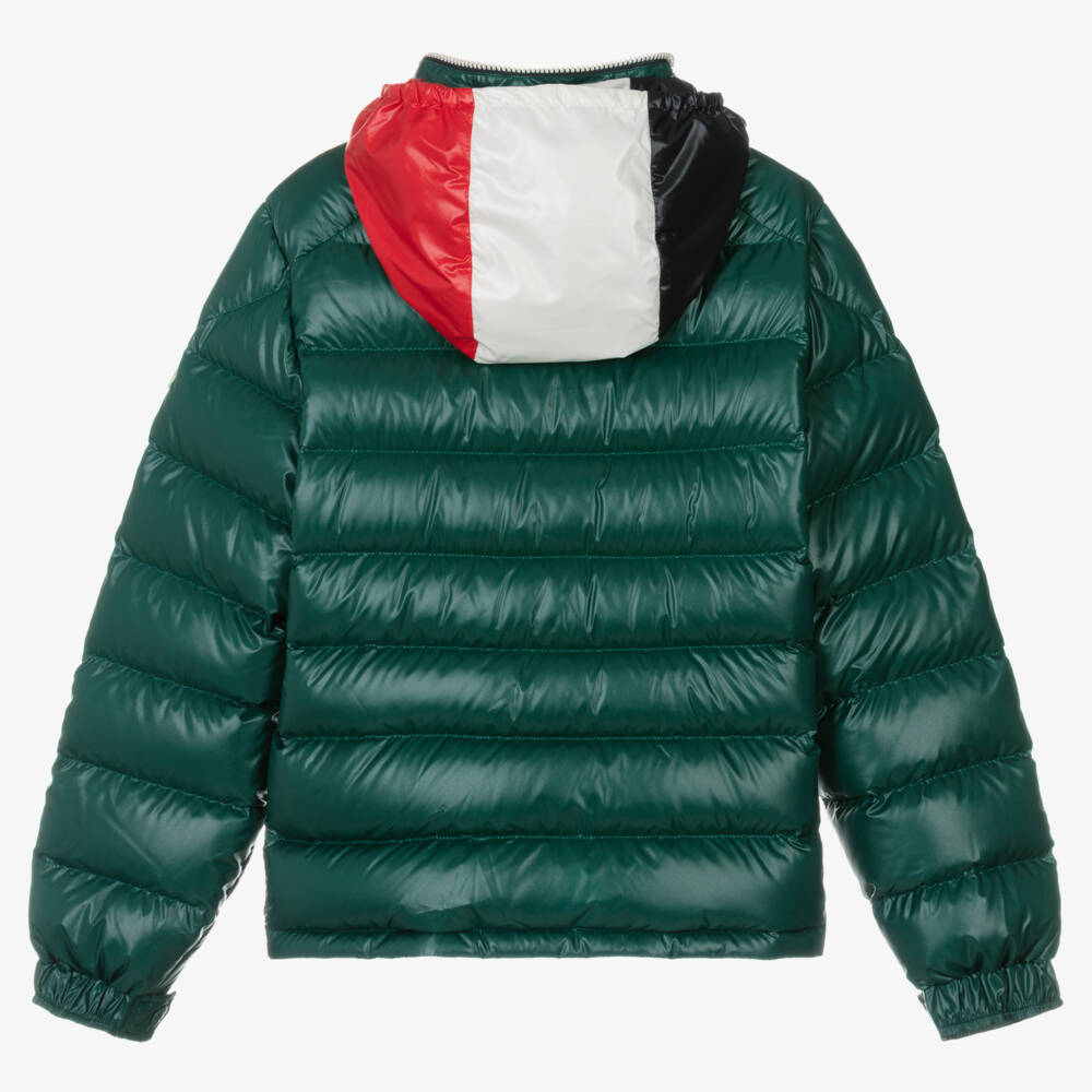 Moncler Enfant-جاكيت بويز منفوخ زمردي | Childrensalon Outlet