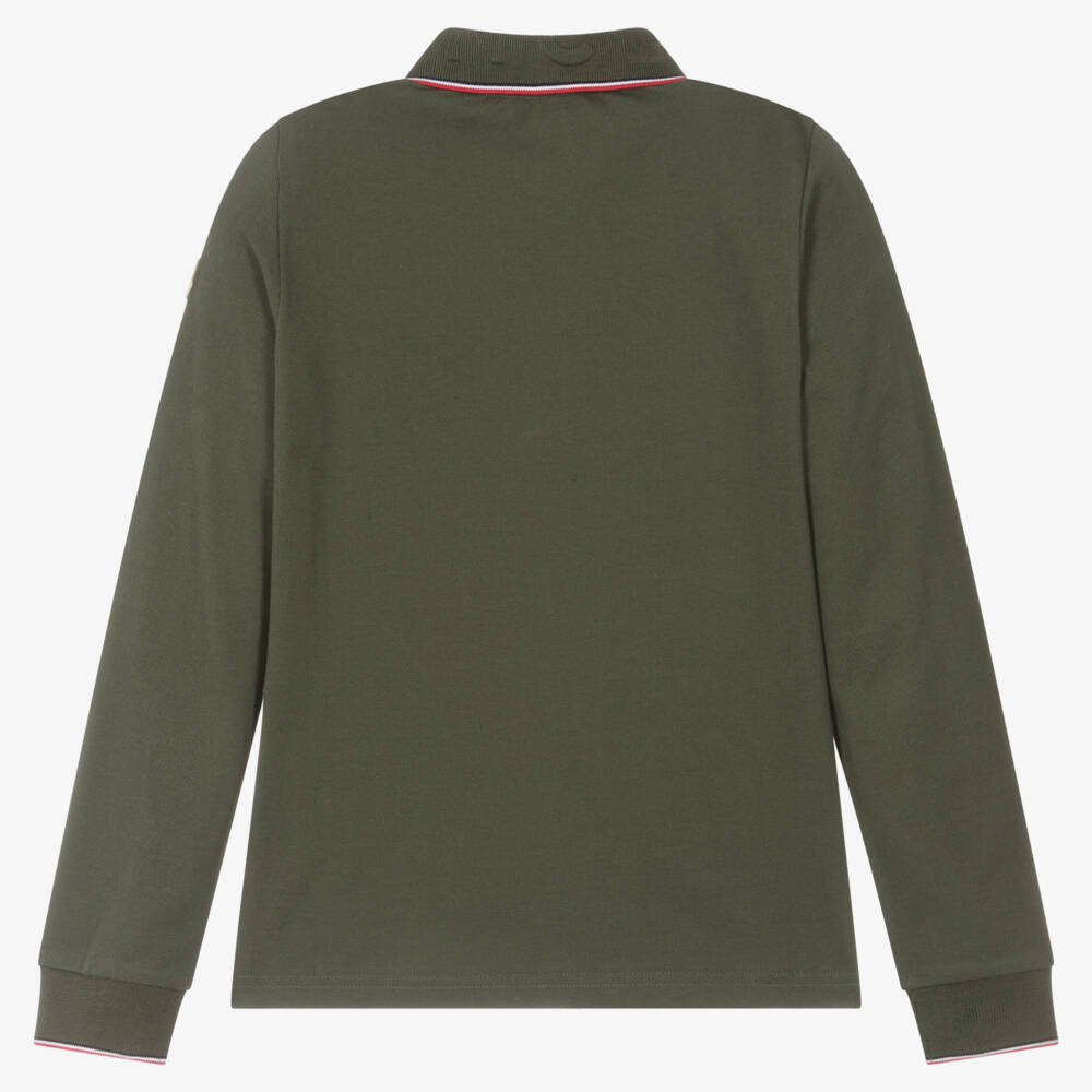 Moncler Enfant-Boys Green Cotton Piqué Polo | Childrensalon Outlet
