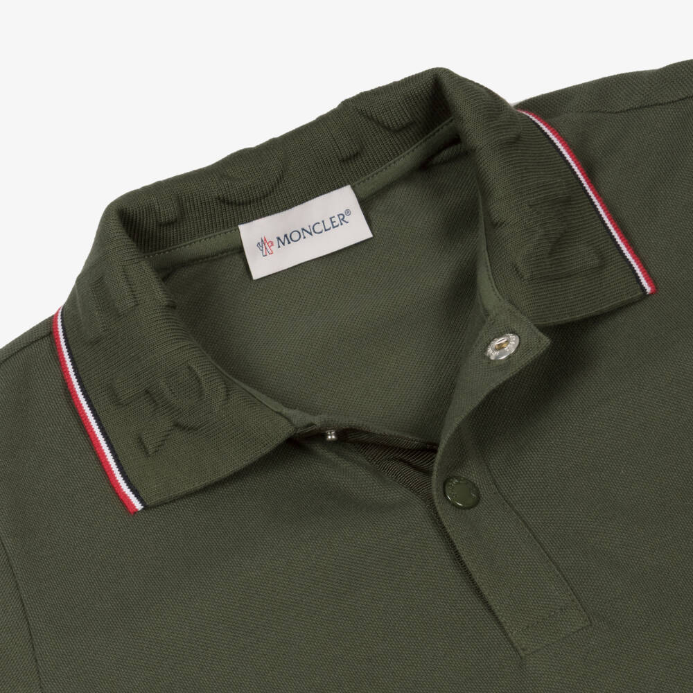 Moncler Enfant-Boys Green Cotton Piqué Polo | Childrensalon Outlet