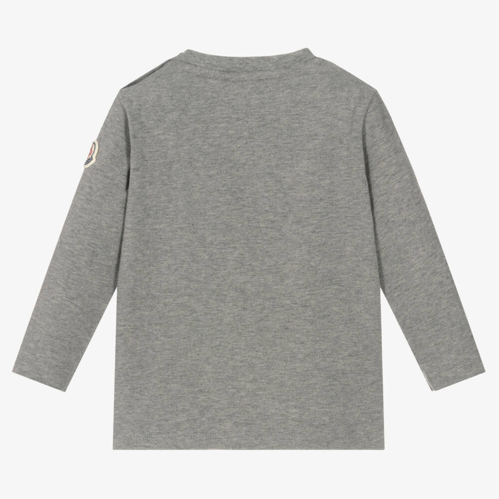 Moncler Enfant-Boys Grey Cotton Jersey Top | Childrensalon Outlet