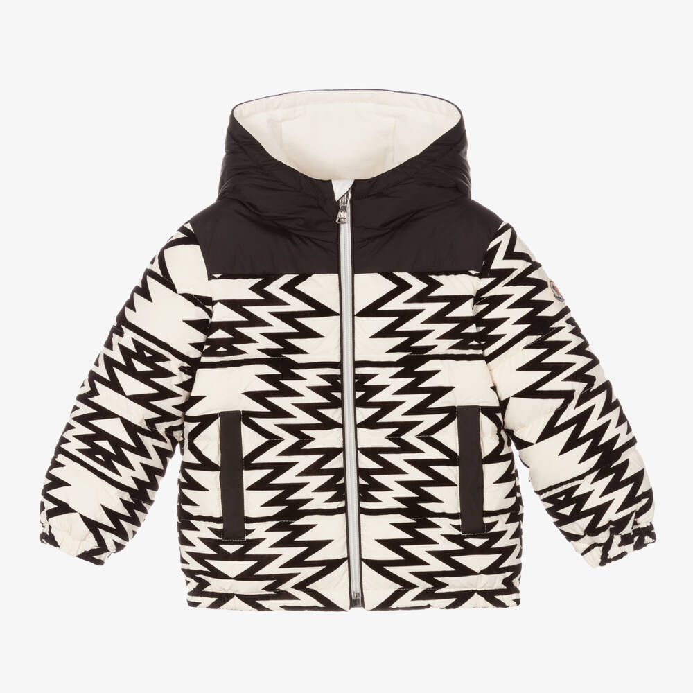Moncler Enfant-Boys Ivory and Black Puffer Jacket | Childrensalon Outlet