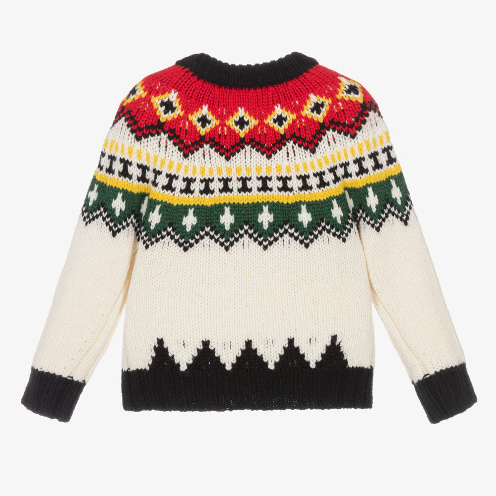 Moncler Enfant-Boys Ivory Fair Isle Wool Sweater | Childrensalon Outlet
