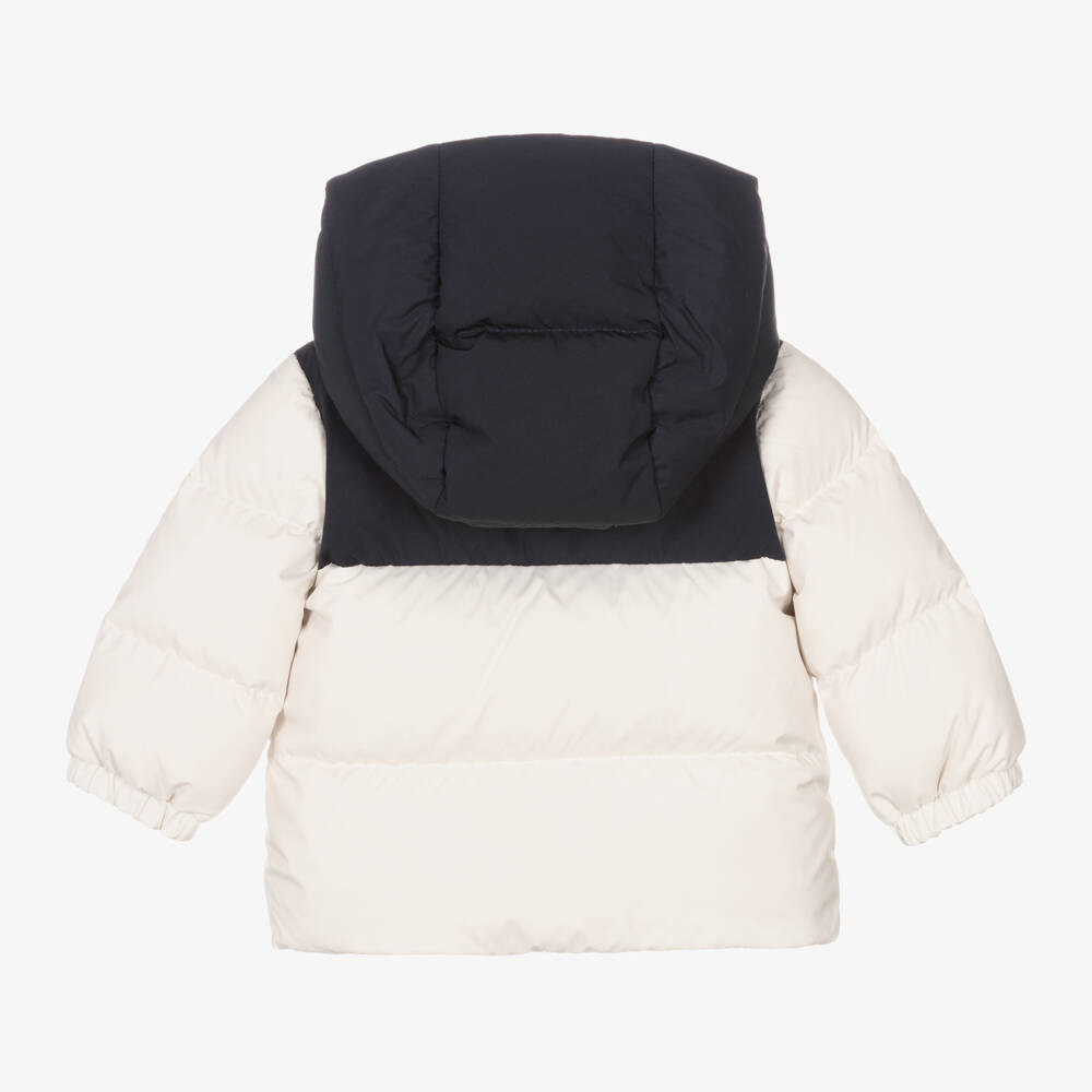Moncler Enfant-Boys Ivory Puffer Hooded Coat | Childrensalon Outlet