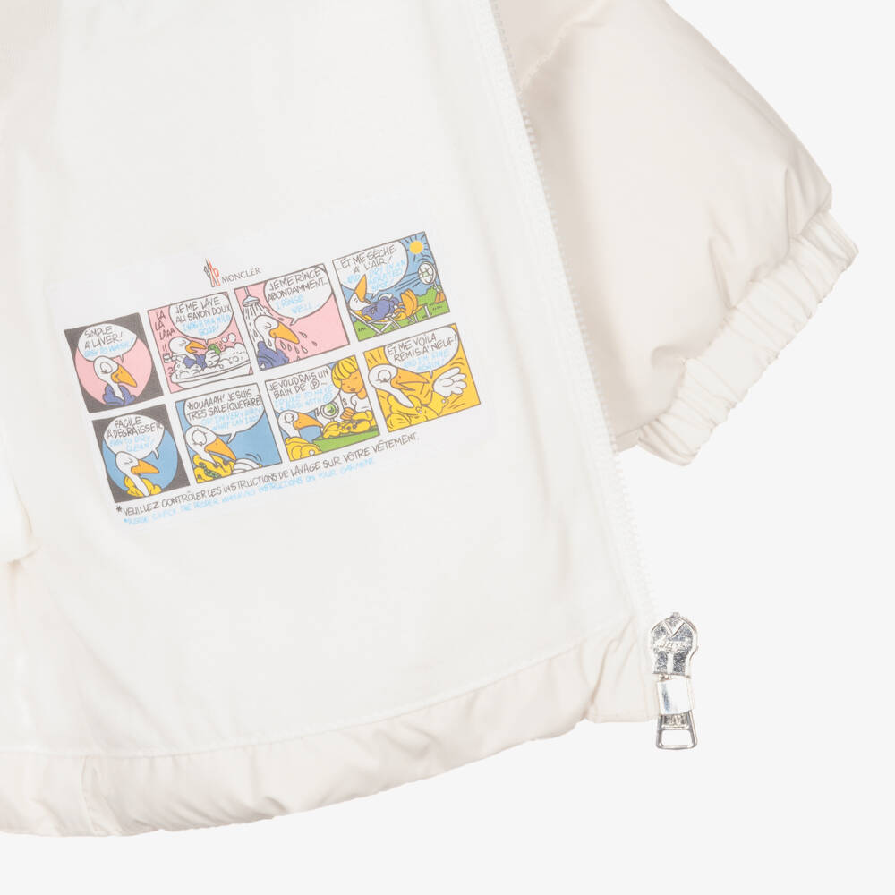 Moncler Enfant-Boys Ivory Puffer Hooded Coat | Childrensalon Outlet