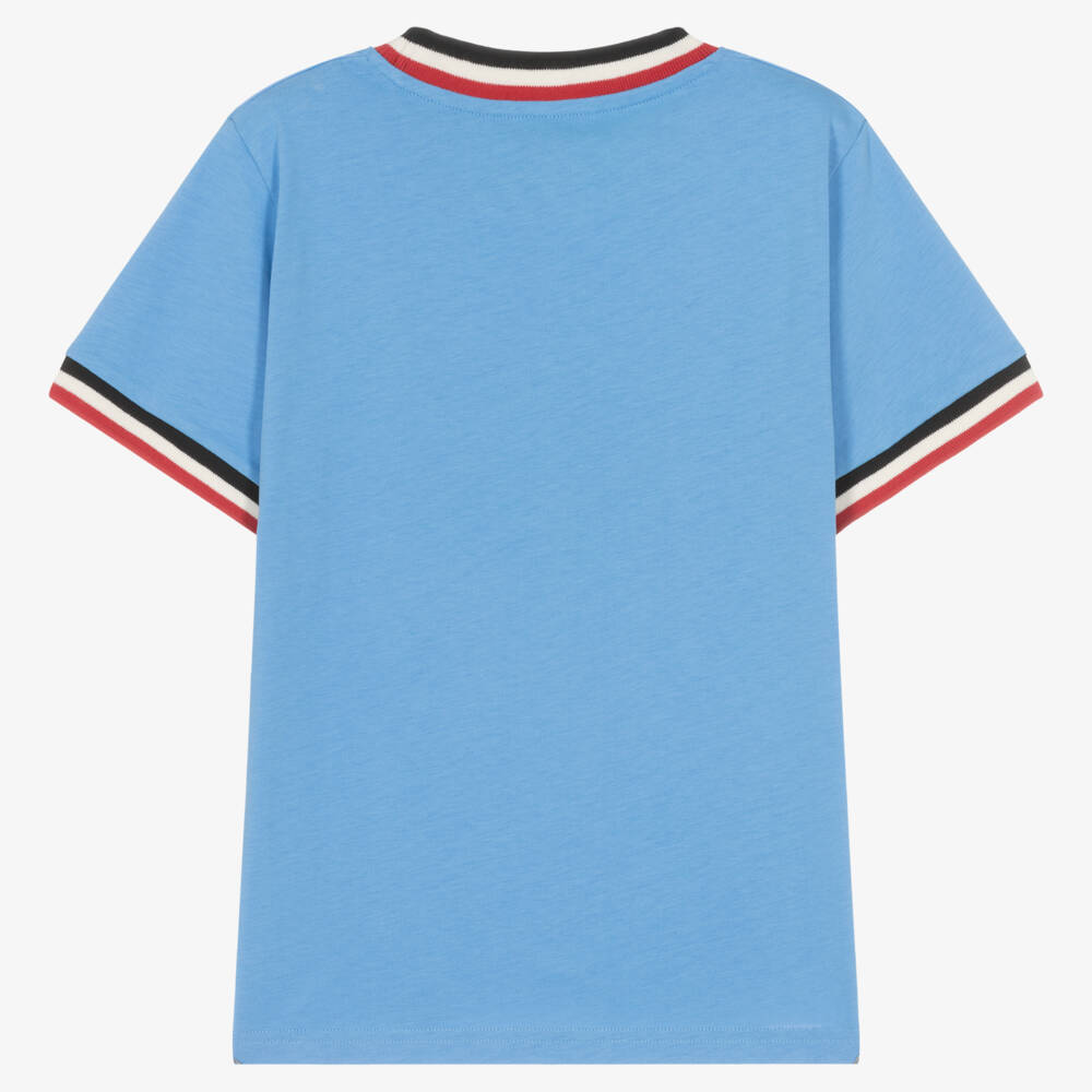 Moncler Enfant-تيشيرت قطني أزرق فاتح للأولاد | Childrensalon Outlet