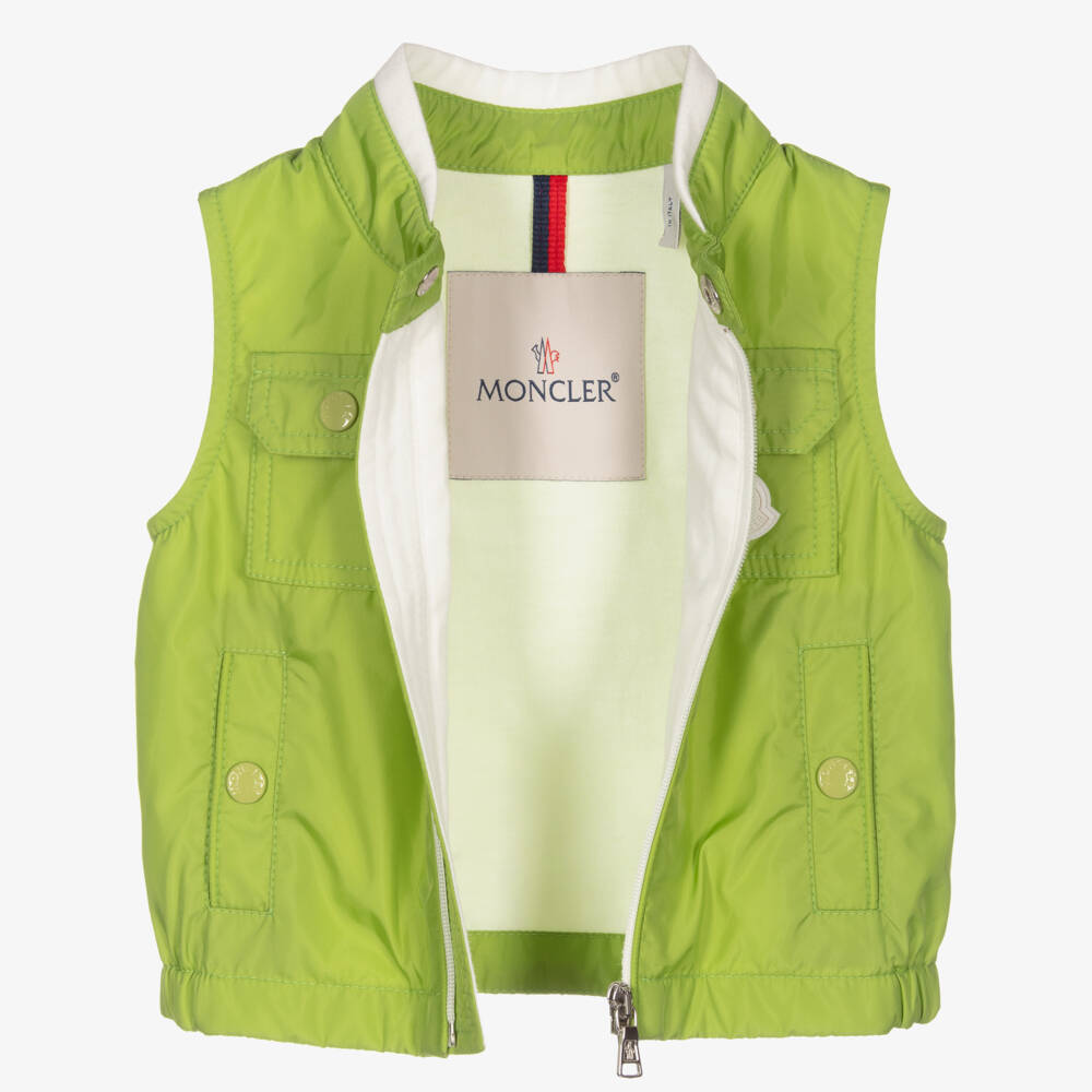 Moncler Enfant-جيليه عملي باللون الأخضر الليموني للأولاد | Childrensalon Outlet