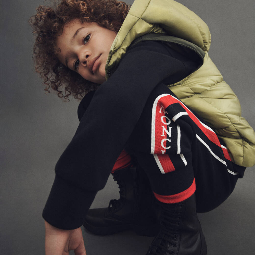 Moncler Enfant-بنطلون رياضي قطني للأولاد بلون منتصف الليل | Childrensalon Outlet