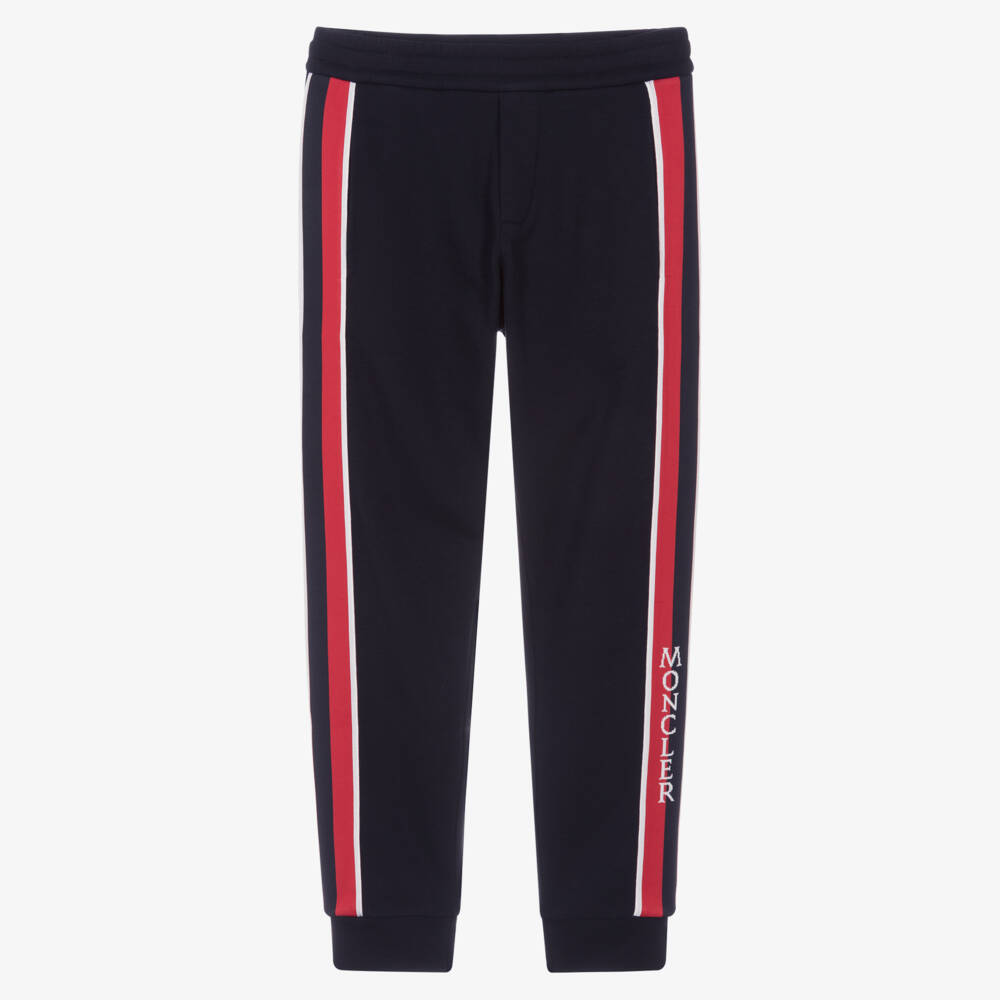 Moncler Enfant-بنطلون رياضي قطني للأولاد بلون منتصف الليل | Childrensalon Outlet