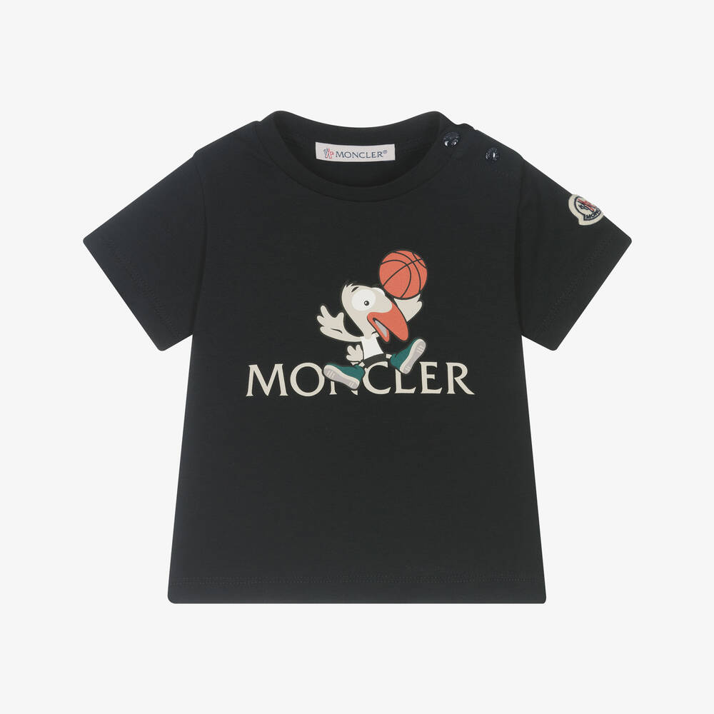 Moncler Enfant-Boys Navy Blue Cotton T-Shirt | Childrensalon Outlet