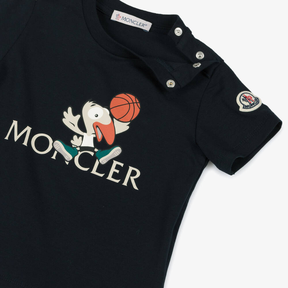 Moncler Enfant-Boys Navy Blue Cotton T-Shirt | Childrensalon Outlet