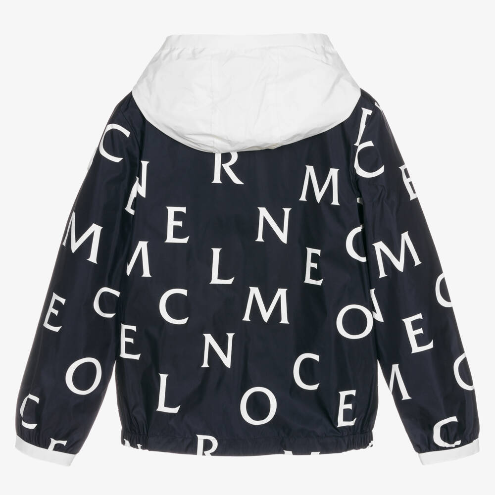 Moncler Enfant-جاكيت واقي من الرياح للأولاد بلون أزرق بحري | Childrensalon Outlet