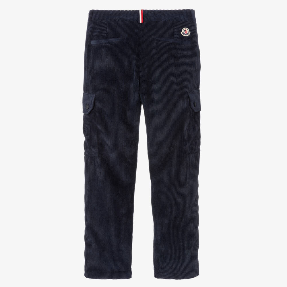 Moncler Enfant-بنطلون كارجو كحلي مخملي للأولاد | Childrensalon Outlet
