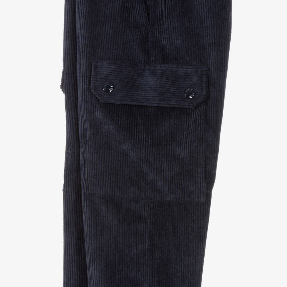 Moncler Enfant-بنطلون كارجو كحلي مخملي للأولاد | Childrensalon Outlet