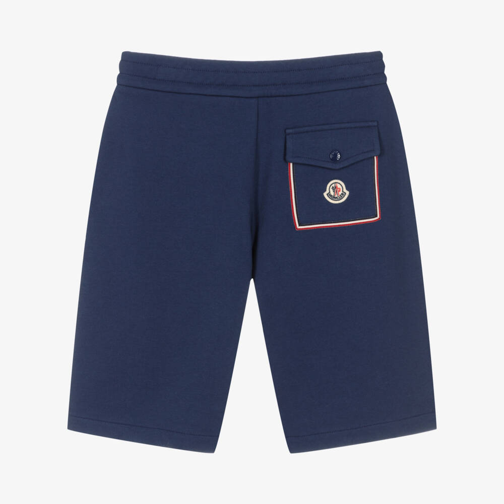 Moncler Enfant-شورت قطني أزرق داكن للأولاد بشعار | Childrensalon Outlet