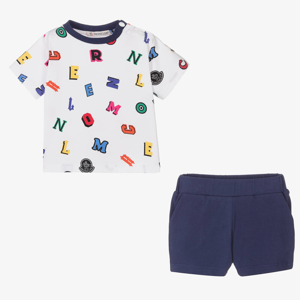 Moncler Enfant-Boys Navy Cotton T-Shirt Set | Childrensalon Outlet