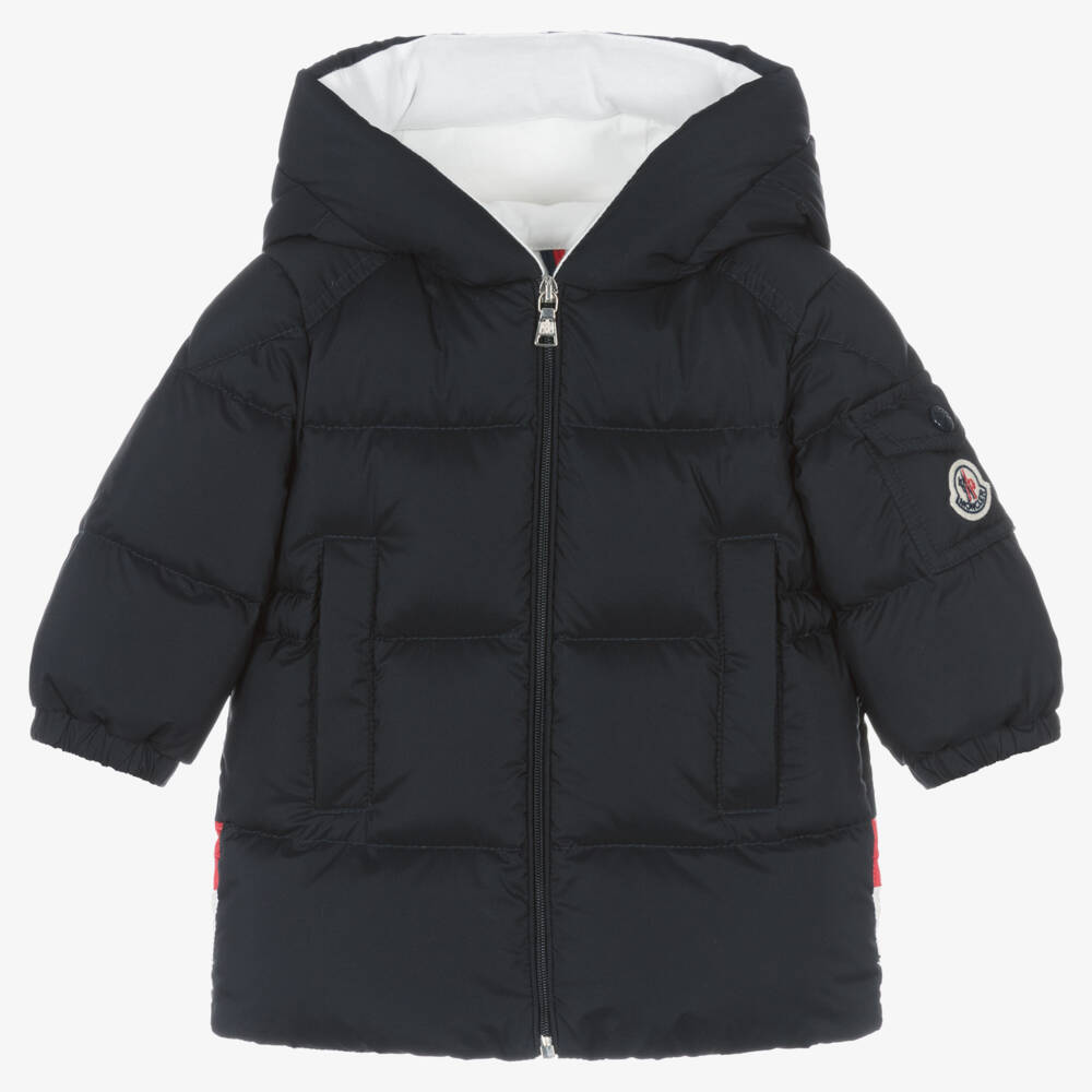 Moncler Enfant-Boys Navy Down-Filled Parka Coat | Childrensalon Outlet