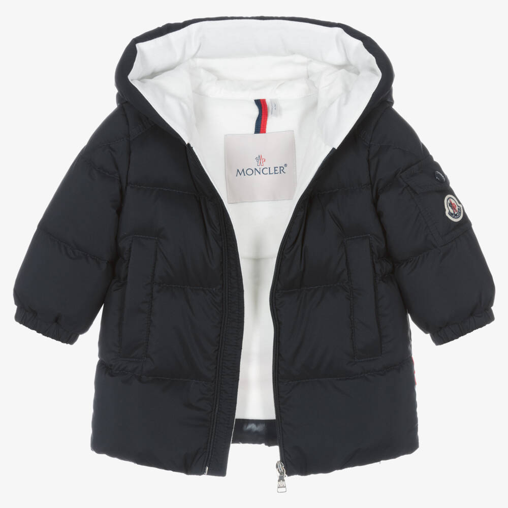 Moncler Enfant-Boys Navy Down-Filled Parka Coat | Childrensalon Outlet