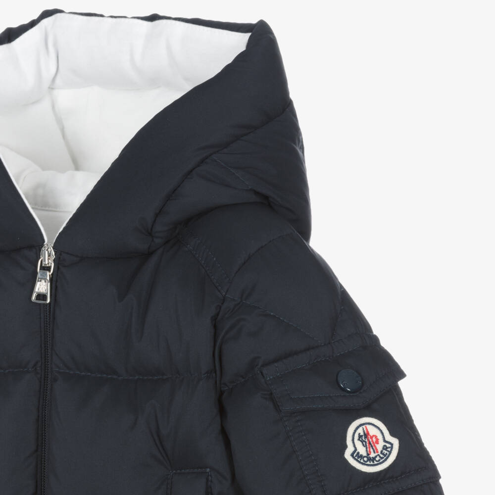 Moncler Enfant-Boys Navy Down-Filled Parka Coat | Childrensalon Outlet