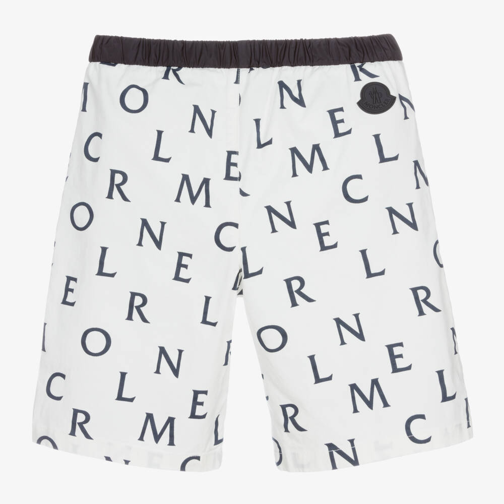 Moncler Enfant-شورت قطني أزرق داكن للأولاد بشعار | Childrensalon Outlet