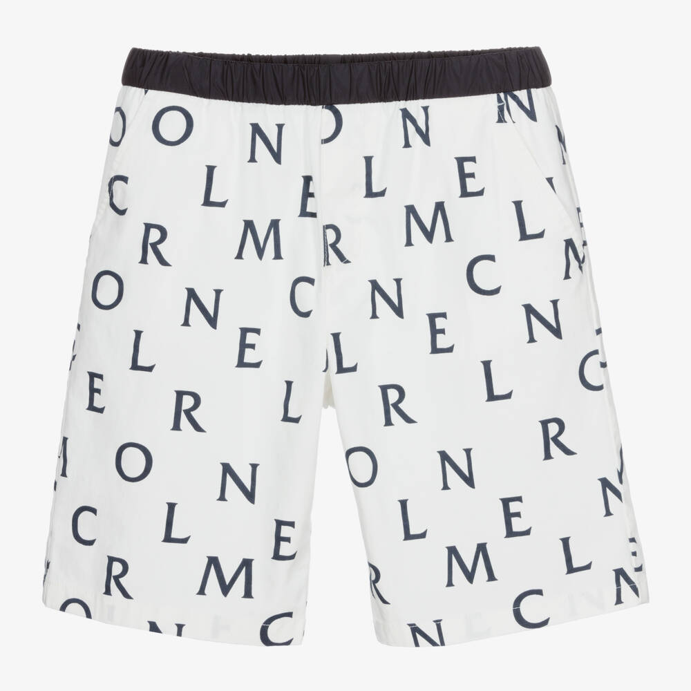 Moncler Enfant-شورت قطني أزرق داكن للأولاد بشعار | Childrensalon Outlet