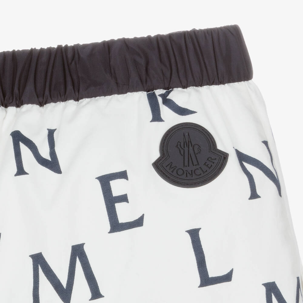 Moncler Enfant-شورت قطني أزرق داكن للأولاد بشعار | Childrensalon Outlet