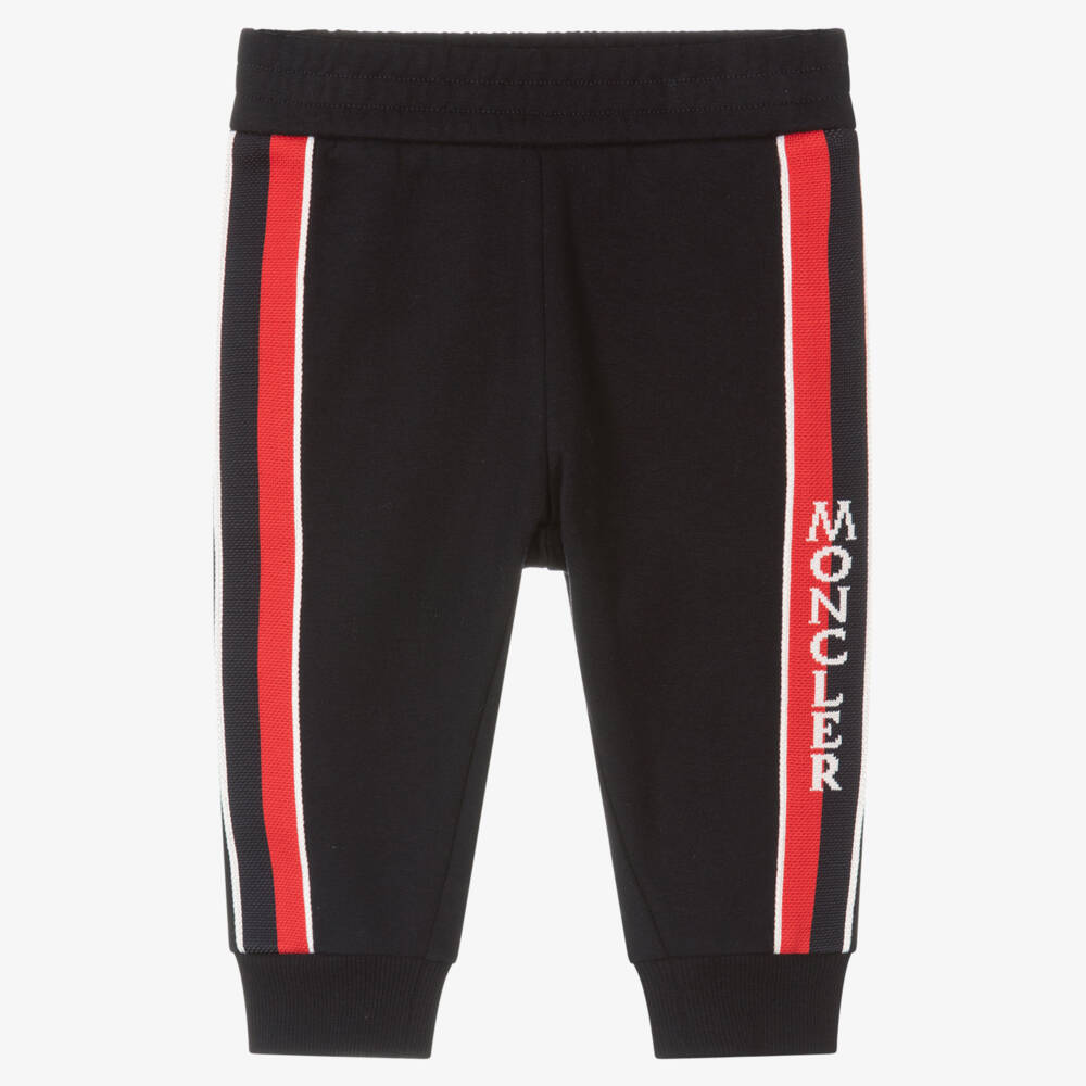 Moncler Enfant-بنطلون رياضي مخطط أزرق داكن للأولاد | Childrensalon Outlet